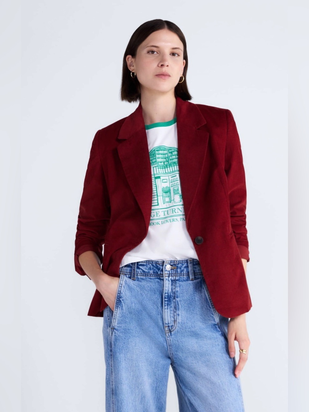 Free Assembly Women’s The Belmont Single Breasted Corduroy Blazer
